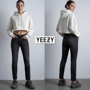 YEEZY Season 6 Faded Black High Rise Slim Denim Jeans Women’s Size 25 Button Fly